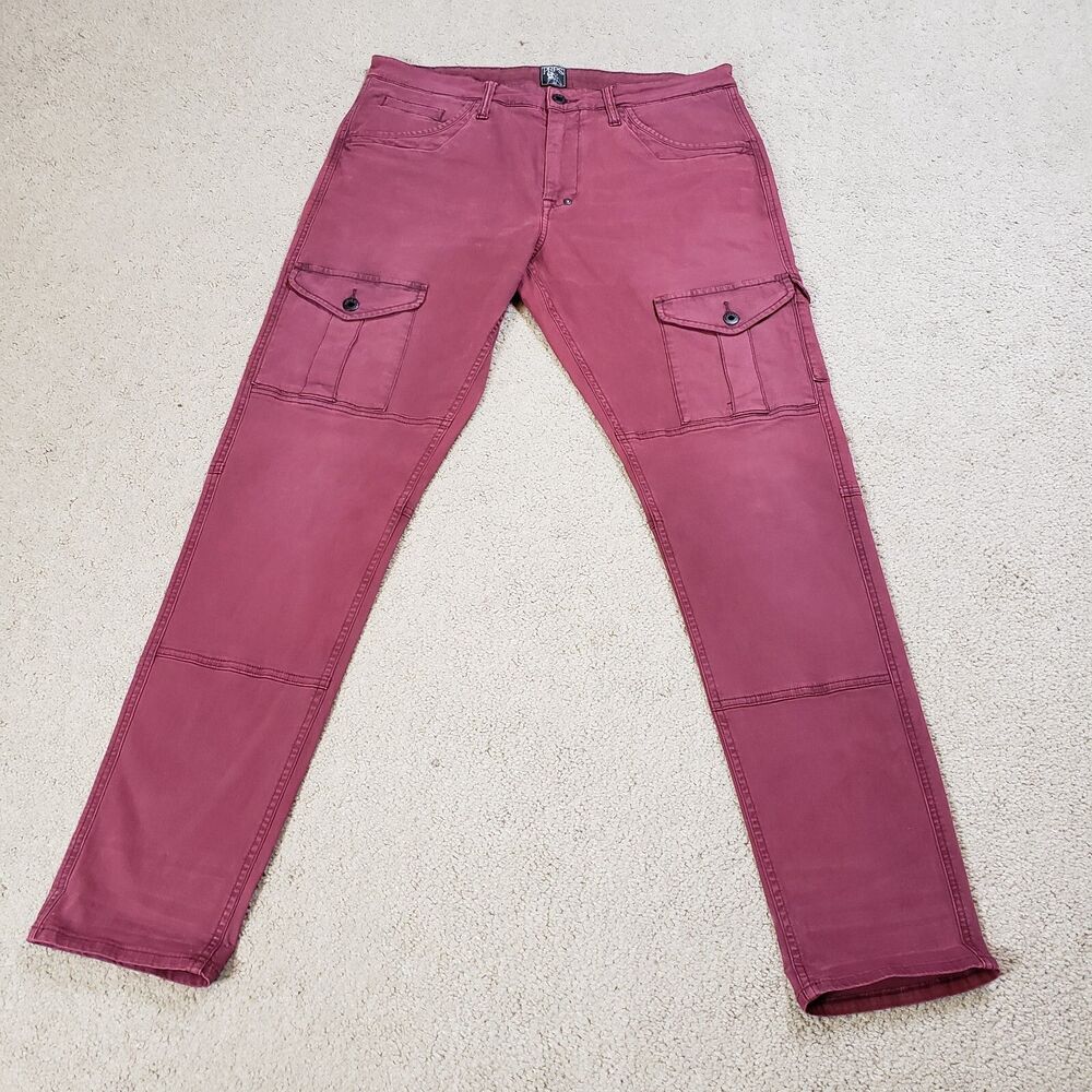 PRPS Jeans Men 33 (34x32) Red Savoy Bowman Tapered Cargo Pant Streetwear Hip Hop